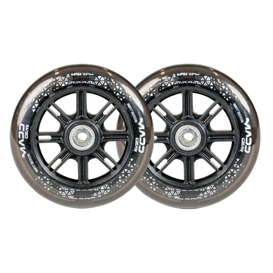 Madd Gear 125mm Rush Light-Up Wheels Black/Clear PU - Set of 2