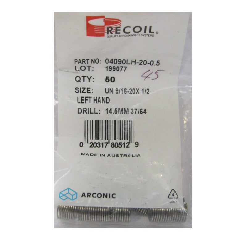 Load image into Gallery viewer, Recoil 9/16 x 20 Left Hand Crank Thread Repair Inserts - Packaging
