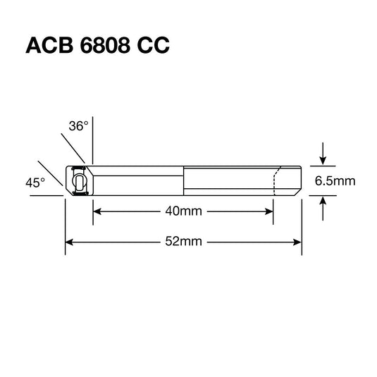 Enduro HS Bearing 1.5" Angular Contact 40 x 52 x 6.5mm - Stainless Steel