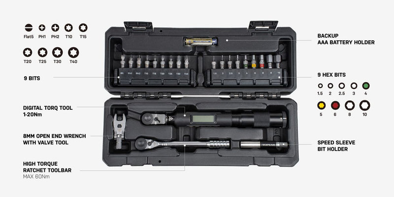 Load image into Gallery viewer, Topeak Torq Stick Pro Digital Torque Wrench with Ratchet Tool Set
