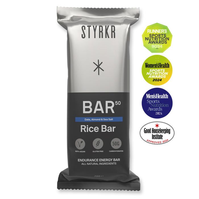Load image into Gallery viewer, Styrkr BAR50 Energy Bar, Almond &amp; Sea Salt - 12 Pack

