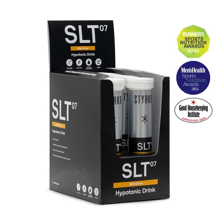 Load image into Gallery viewer, Styrkr SLT07 Electrolyte Tablets - Mild Citrus Flavour - Vegan - 6 Tube Box
