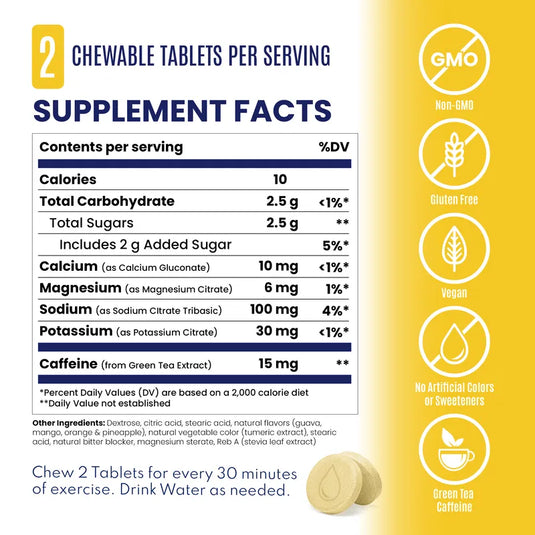 SaltStick Caffeine FastChews - 10 Tablets