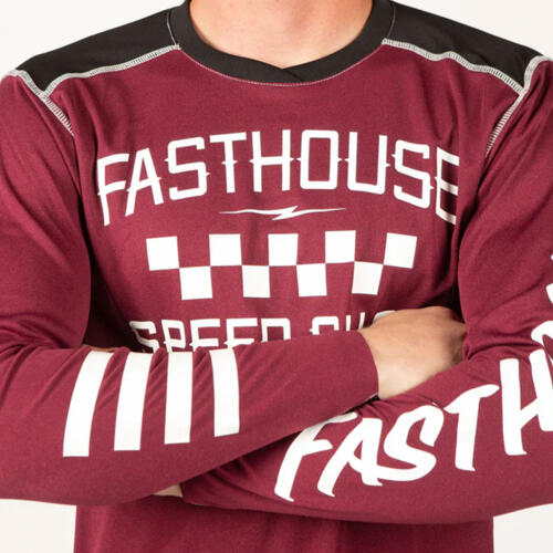 Fasthouse Alloy Roam Long Sleeve Jersey - Heather Maroon - Men's