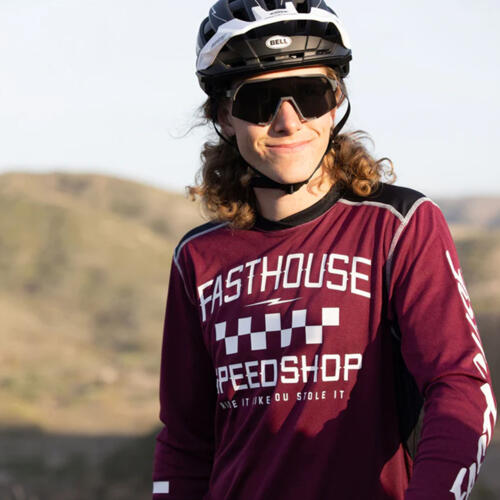Load image into Gallery viewer, Fasthouse Alloy Roam Long Sleeve Jersey - Heather Maroon - Men&#39;s
