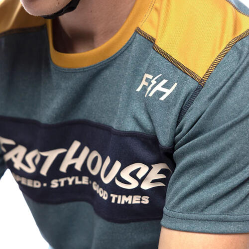 Load image into Gallery viewer, Fasthouse Acadia Short Sleeve Jersey - Heather Indigo - Men&#39;s
