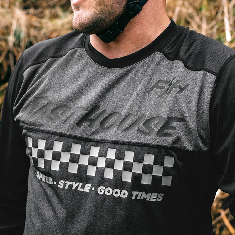 Load image into Gallery viewer, Fasthouse Alloy Mesa Long Sleeve Jersey - Heather Charcoal/Black - Men&#39;s
