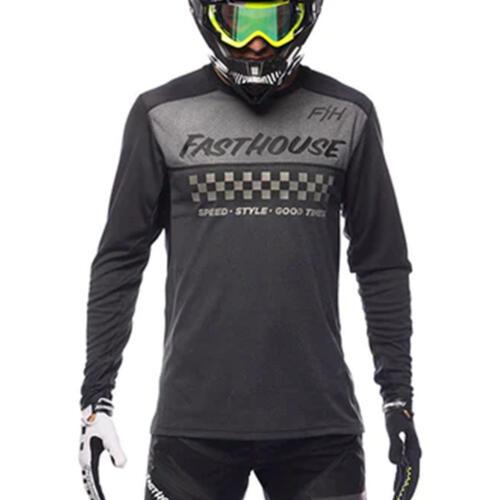 Fasthouse Alloy Mesa Long Sleeve Jersey - Heather Charcoal/Black - Men's