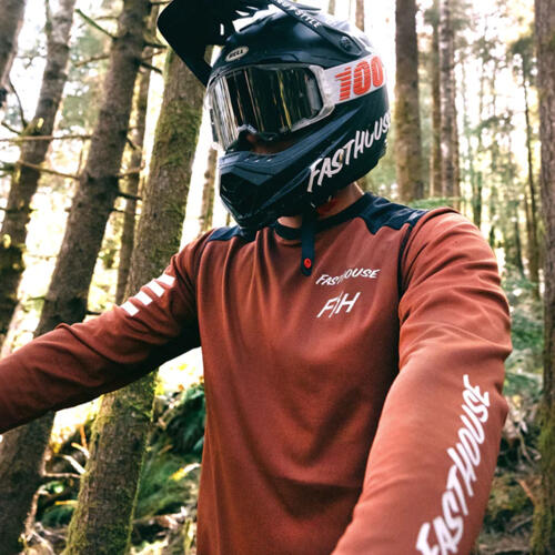 Load image into Gallery viewer, Fasthouse Alloy Rally Long Sleeve Jersey - Clay/Black - Men&#39;s
