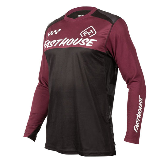 Fasthouse Alloy Block Long Sleeve Jersey - Maroon/Black - Men's