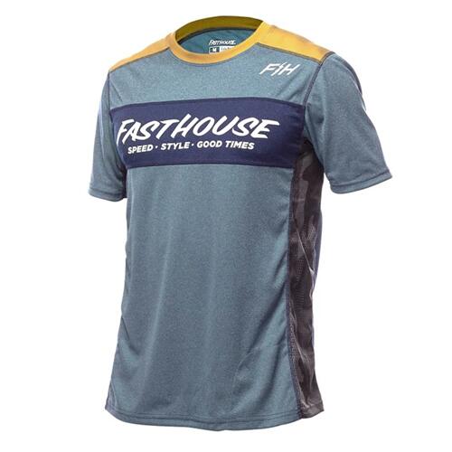 Fasthouse Acadia Short Sleeve Jersey - Heather Indigo - Men's