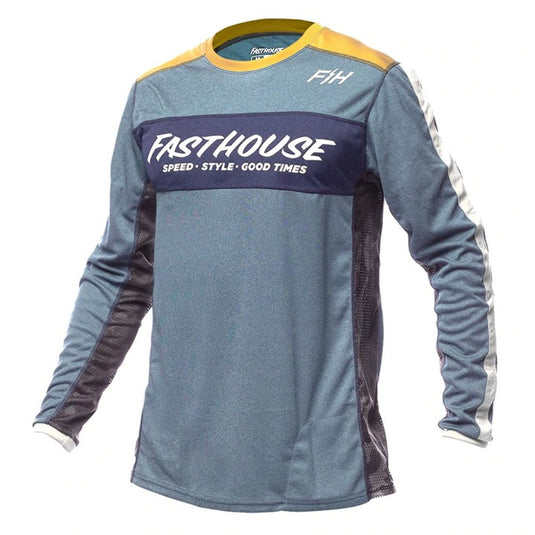 Fasthouse Acadia Long Sleeve Jersey - Heather Indigo - Men's