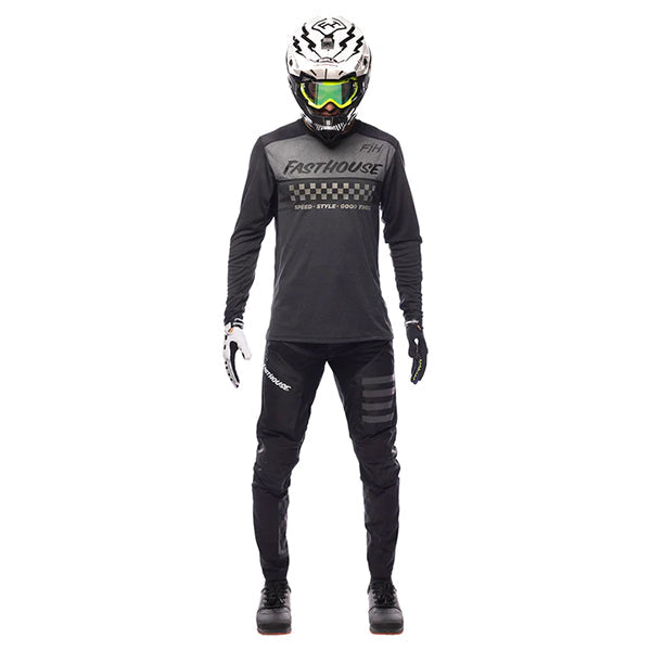 Load image into Gallery viewer, Fasthouse Alloy Mesa Long Sleeve Jersey - Heather Charcoal/Black - Men&#39;s
