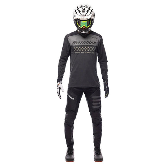 Fasthouse Alloy Mesa Long Sleeve Jersey - Heather Charcoal/Black - Men's